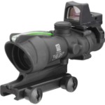 Trijicon 4x32 ACOG Dual Illuminated Riflescope and 3.25 MOA Red Dot Type 2 RMR Sight Kit (DI .223 Green Chevron Reticle, Matte Black)