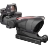Trijicon 4x32 ACOG Dual Illuminated Riflescope and 3.25 MOA Red Dot Type 2 RMR Sight Kit (DI .223 Red Chevron Reticle