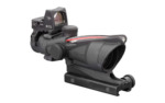 Trijicon 4x32 ACOG Dual Illuminated Riflescope and 3.25 MOA Red Dot Type 2 RMR Sight Kit (DI .223 Red Chevron Reticle, Matte Black)