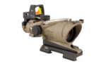 Trijicon 4x32 ACOG Dual Illuminated and 3.25 MOA Red Dot Type 2 RMR Sight Kit (DI 5.56 Green Crosshair Reticle, Flat Dark Earth)