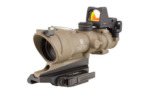 Trijicon 4x32 ACOG Dual Illuminated and 3.25 MOA Red Dot Type 2 RMR Sight Kit (DI 5.56 Green Crosshair Reticle, Flat Dark Earth)