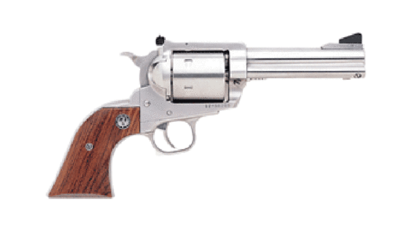 RUGER SUPER BLACKHAWK .44MAG 4-5/8" AS STAINLESS HARDWOOD 814