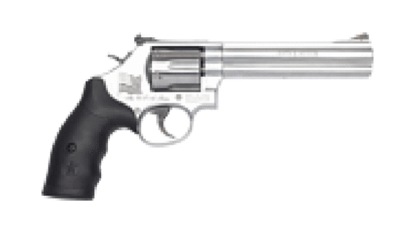 S&W M686 USA ENGRAVED .357 6" AS 6-SHOT STAINLESS STL RUBBE< 13184