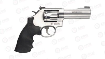 S&W 617 .22LR 4" AS 10-SHOT STAINLESS BLACK RUBBER 160584