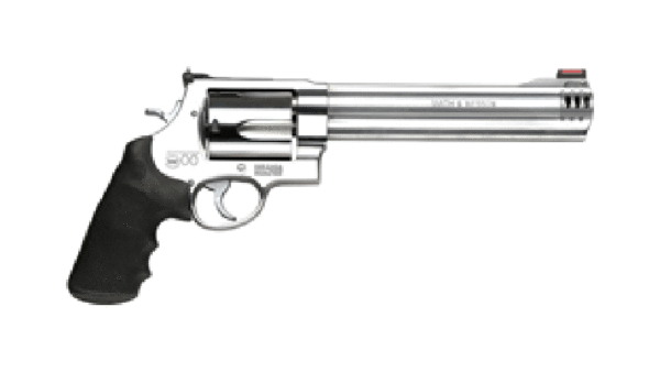 S&W 500 .500SW 8.38" AS 5-SHOT HI-VIZ STAINLESS RUBBER 163501