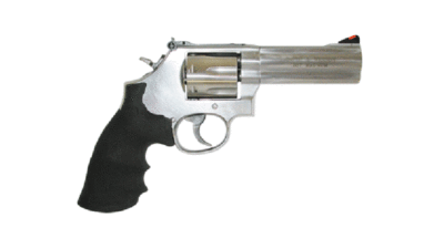 S&W 686 .357 4" AS 6-SHOT STAINLESS STEEL RUBBER 164222