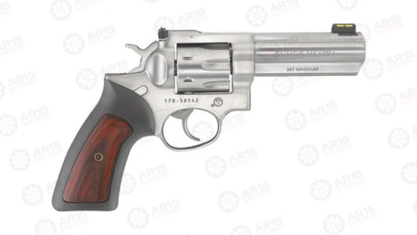 RUGER GP100 .357MAG 4.20" ADJ. SS RUBBER W/HARDWOOD 7-SHOT 1771