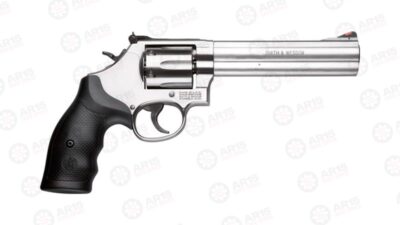 S&W 686 .357 6" AS 6-SHOT STAINLESS STEEL RUBBER 164224