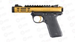 Ruger Mark IV 22/45 Lite .22LR 10rd Magazine 4.4" Barrel Gold Barrel with 1911 Style Checkered Grip