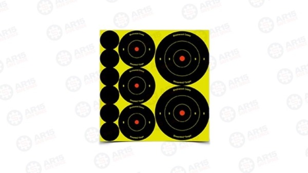 Birchwood Casey ARA-12 Shoot-N-C Target 1", 2", 3" Round Bullseye Assorted 72-1", 36-2" & 24-3" Targets 34608-12