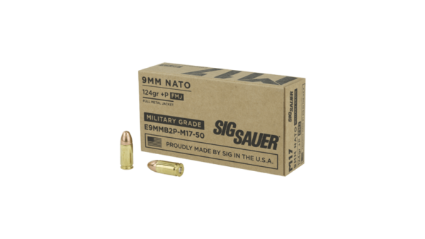 SIG AMMO 9MM M17 124GR +P FMJ0