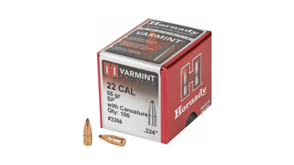 Hornady 22CAL .224 55GR SP W/C 100CT