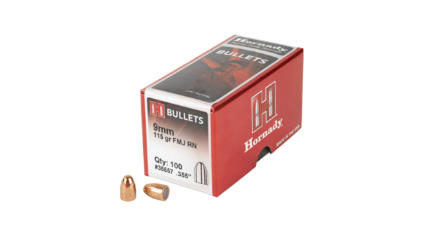 Hornady FMJ-RN 9MM .355 115GR 100CT