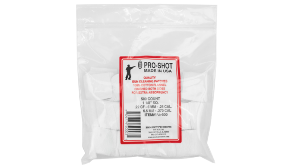 PRO-SHOT PATCH .22-.270CAL SQ 500 CT
