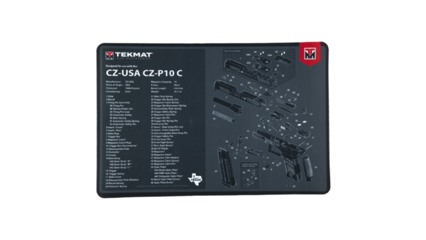 TEKMAT PISTOL MAT FOR CZ P10C BLK