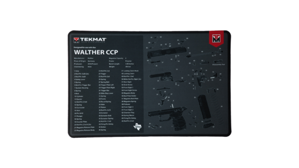 TEKMAT PISTOL MAT FOR WALTHER CCP BLK