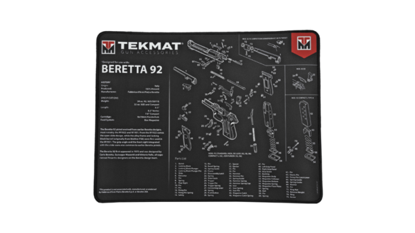 TEKMAT ULTRA PISTOL MAT BERETTA 92 BLK