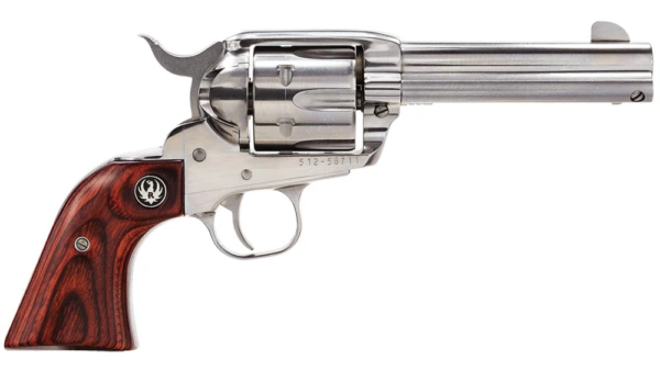 RUGER VAQUERO STAINLESS 357 MAG SA REVOLVER 4.62 BBL Gloss STS