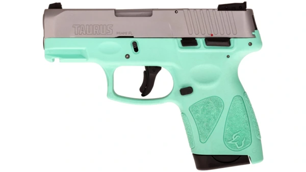 Taurus G2S Handgun 9mm Luger 7rd Magazines 3.2" Barrel Stainless Slide/Cyan Grip