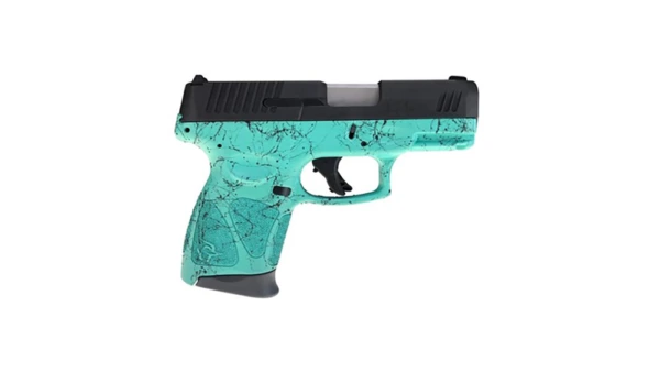 Taurus G3C Handgun 9mm Luger 12/rd 3.2" Barrel Teal with Black Splatter