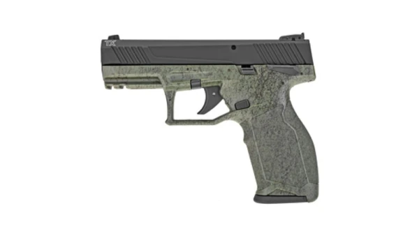 Taurus TX22 Handgun .22 LR 16rd Magazines(2) 4" Barrel Black Slide/Green Splattered Grip
