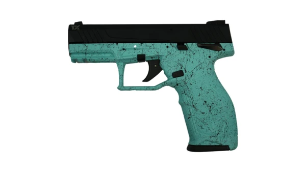 Taurus TX22 Handgun .22 LR 16rd Magazines (2) 4" Barrel Black Slide Cyan Frame with Black Splatter