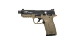 Smith & Wesson M&P 22 Compact Series Handgun .22 LR 10rd Magazines (2) 3.3" Threaded Barrel FDE with Black Slide