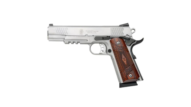 S&W M1911TA E-Series Tactical Rail Handgun 45 Auto 8rd Magazine 5" Barrel Wood Grips