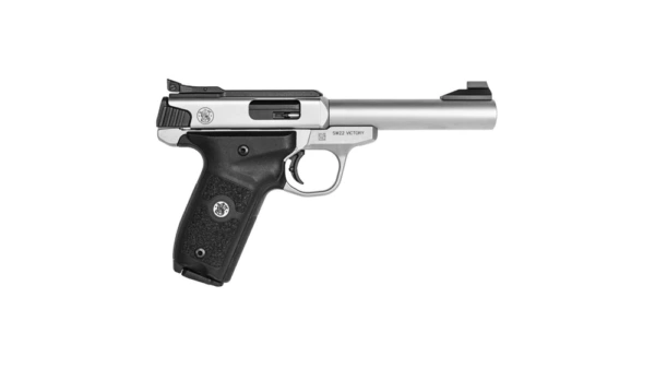 Smith & Wesson SW22 Victory Target Model Handgun .22 LR 10rd Magazines (2) 5.5" Barrel Silver with Black Grip MA Compliant