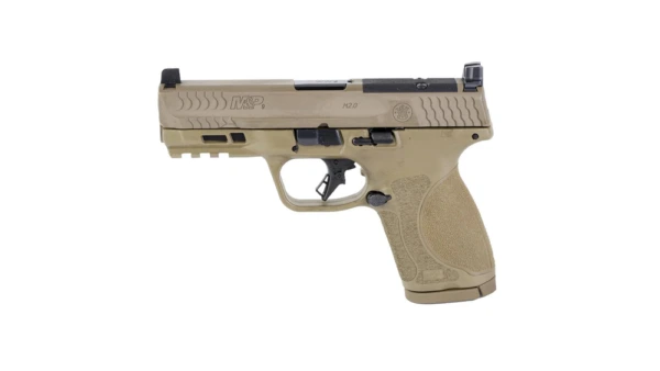 Smith & Wesson M&P 9 M2.0 Optic Ready Compact Handgun 9mm Luger 15rd Magazine 4" Barrel FDE No Thumb Safety