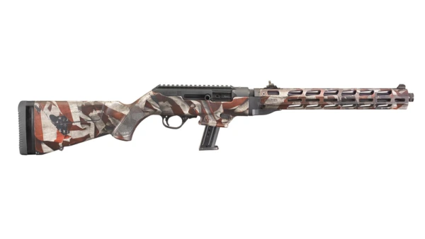 Ruger PC Carbine 9mm Luger 17rd Magazine 16.12" Barrel American Flag Camo Synthetic Stock