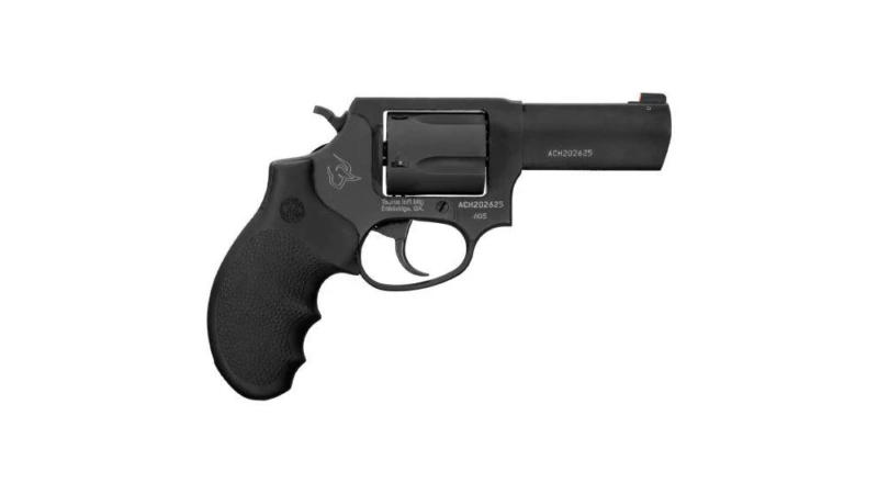 Taurus Defender 605 357 Mag/38 Spl+P Matte Black Oxide 3 in Hogue Rubber Grip Handgun 5rd Magazine