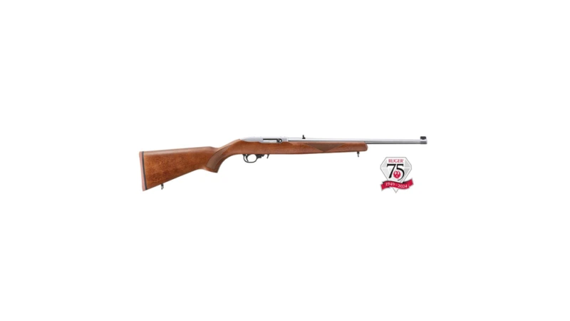 Ruger 75th Anniversary 10/22 Sporter Rifle .22 LR 10rd Magazine 18.5" Barrel Hardwood Stock