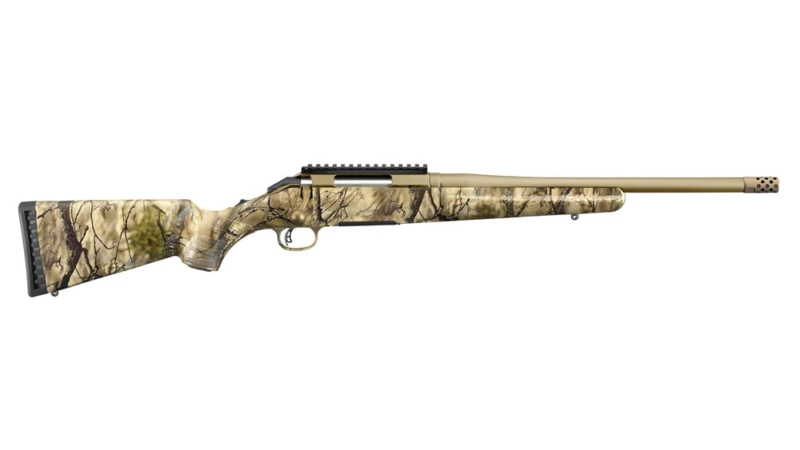 36923_1 Ruger Compact American Rifle .243 Win 4rd Capacity 16.1" Barrel GO WILD Camo Stock