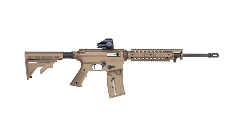 Mossberg International 715T Flat Top 22 LR Rifle 25rd Magazine 16.25" Barrel FDE Green Dot Combo