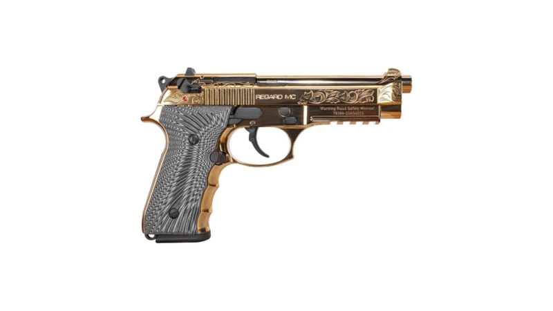 EAA Girsan Regard MC Deluxe Handgun 9mm Luger 18rd Magazine 4.9" Barrel Ambi Safety Engraved Slide/Gold Finish