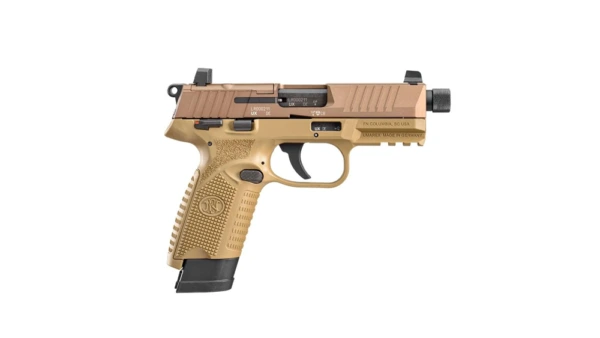 FN USA 502 Tactical Handgun .22 LR 10rd & 15rd Magazines (2) 4.6" Threaded Barrel FDE