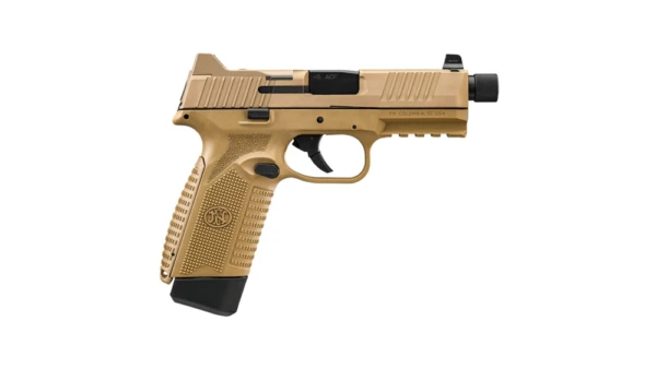 FN 545 Tactical Handgun 45 ACP 15rd & 18rd Magazines (2) 4.71" Threaded Barrel FDE NMS Night Sights