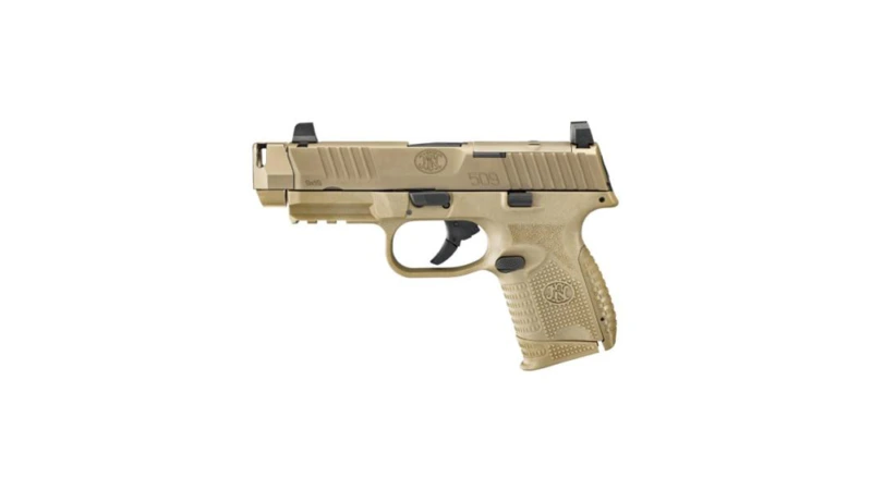 FN 509 Compact MRD w/Compensator FDE Handgun 9mm Luger 12rd(1)&15rd(1) Magazine 4.02" Barrel