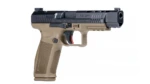 Century Arms Canik METE SFX Handgun 9mm Luger 20/rd Magazines (2) 5.2" Barrel FDE Grip and Black Slide