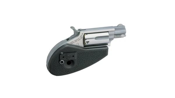 NAA 22MS HG Handgun .22 Mag 5rd Capacity 1.125" Barrel Silver with Black Holster Grip