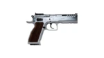 Tanfoglio Stock II Handgun 9mm Luger 17/rd 4.44" Barrel Silver with Brown Grip