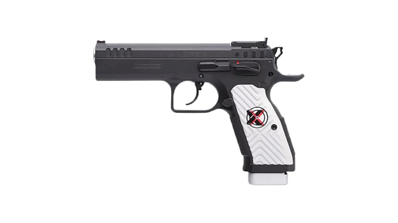 Tanfoglio Stock II Xtreme Handgun 9mm 17/rd Magazine 4.44" Barrel Black with Silver Grip