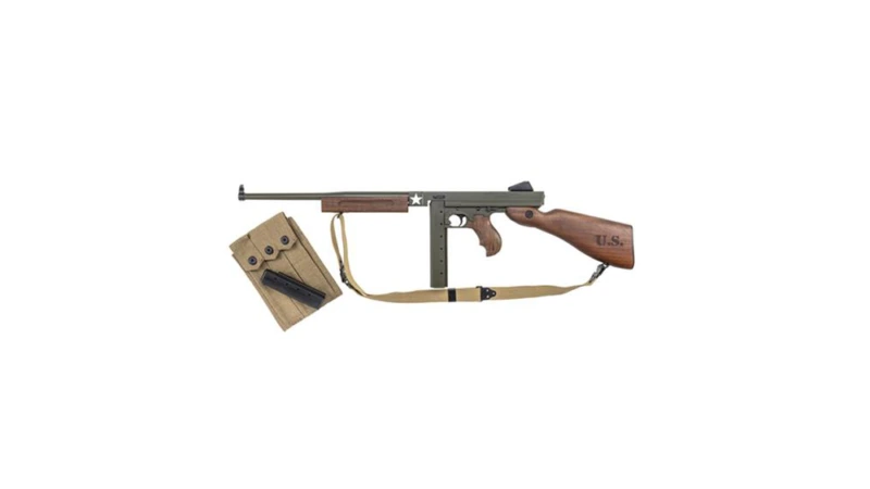 THOMPSON TANKER WWII 45ACP 16.5" BBL WALNUT STK ARMY OD GRN 30RD & 20RD MAG